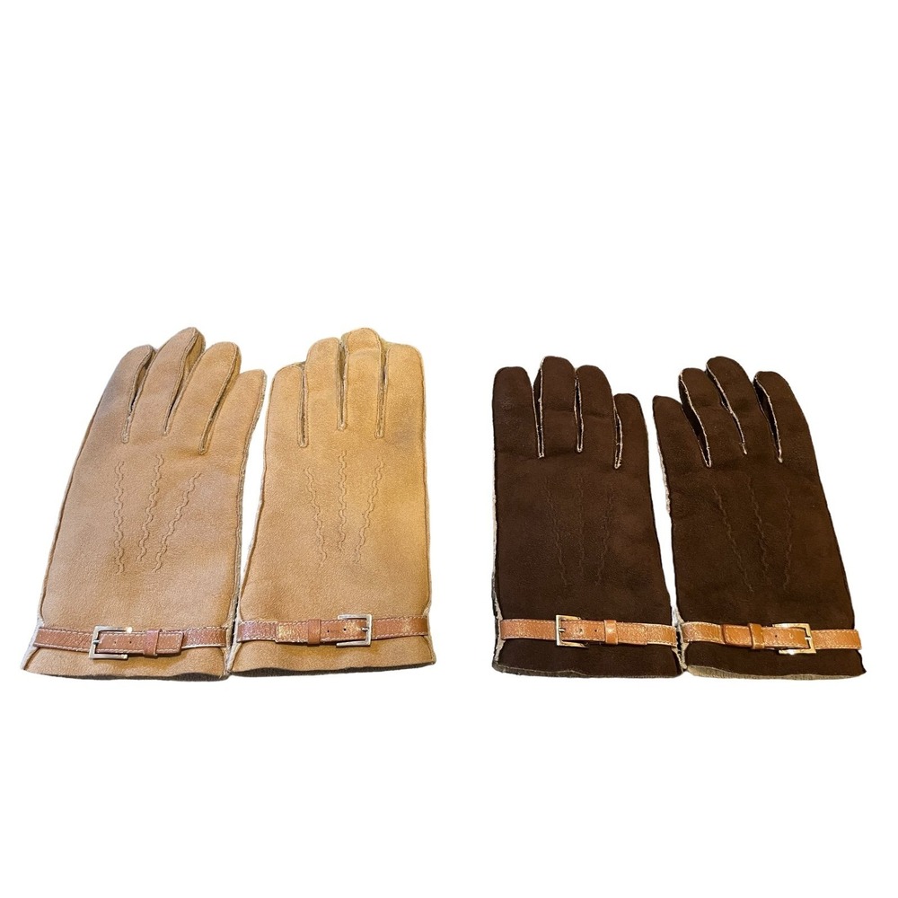 Woman's glove bundle, Talbots, chocolate brown and tan, size medium/large
